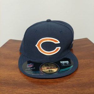 Chicago Bears NFL On-Field Sideline New Era 59FIFTY Fitted Hat C Logo Navy 7 3/8
